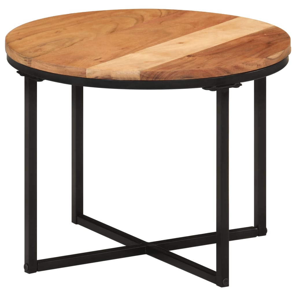 Tavolino Salotto 45x45x35cm in Legno Massello di Acacia e Ferro | homemem39