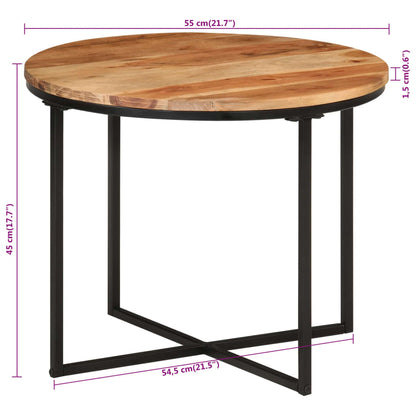Tavolino Salotto 55x55x45cm in Legno Massello di Acacia e Ferro | homemem39