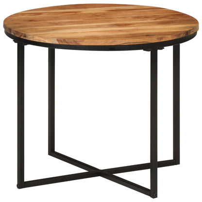 Tavolino Salotto in Legno Massello di Acacia e Ferro
