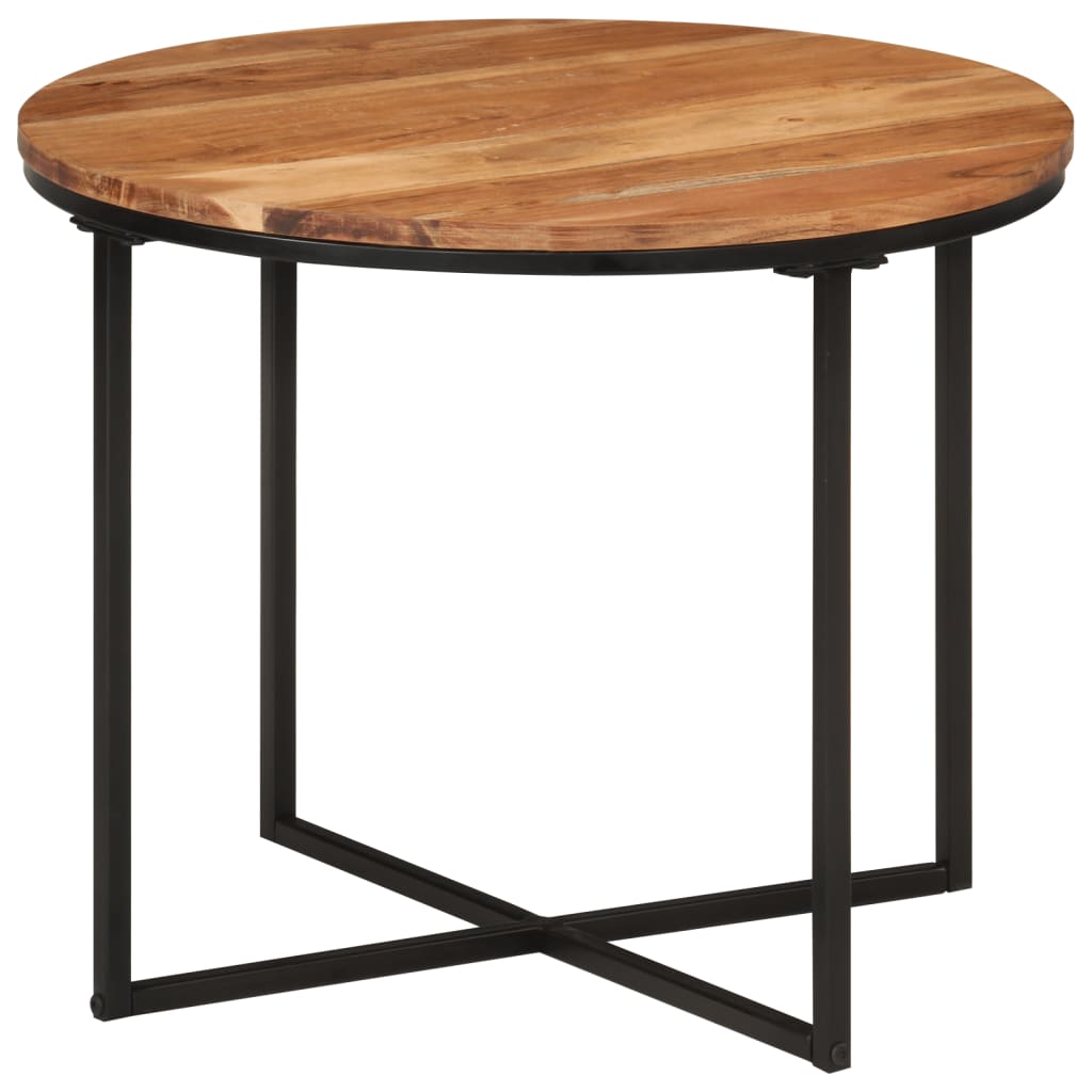 Tavolino Salotto 55x55x45cm in Legno Massello di Acacia e Ferro | homemem39