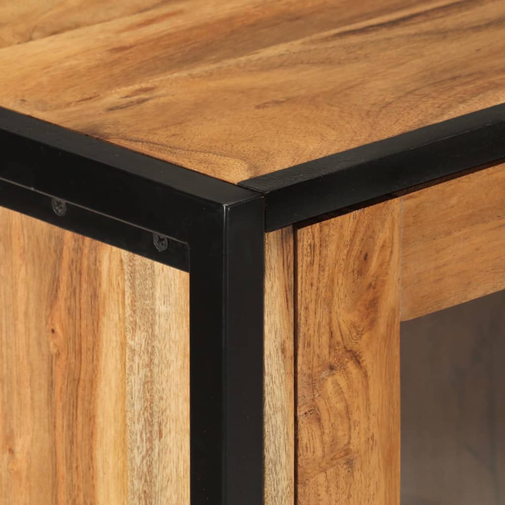 Mobile Bagno a Muro 40x30x90 cm Legno Massello Acacia e Ferro | homemem39