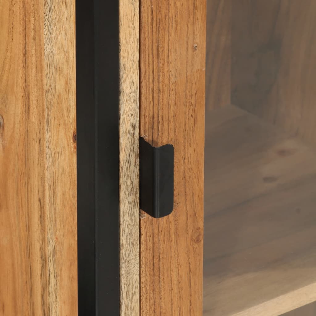 Mobile Bagno a Muro 40x30x90 cm Legno Massello Acacia e Ferro | homemem39