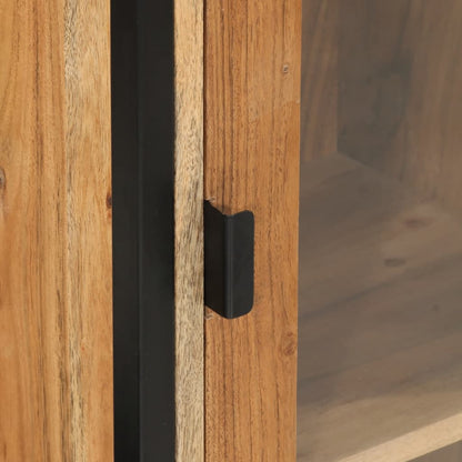 Mobile Bagno a Muro 40x30x90 cm Legno Massello Acacia e Ferro | homemem39