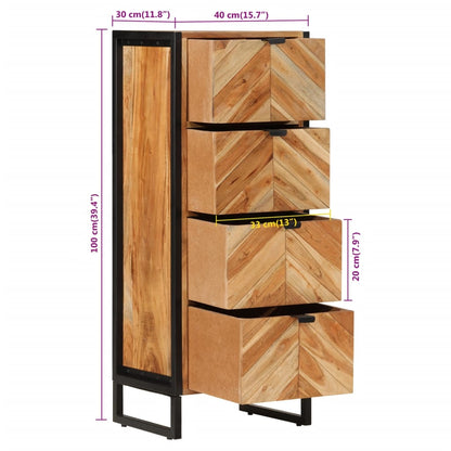 Mobile da Bagno 40x30x100 cm Legno Massello di Acacia e Ferro | homemem39