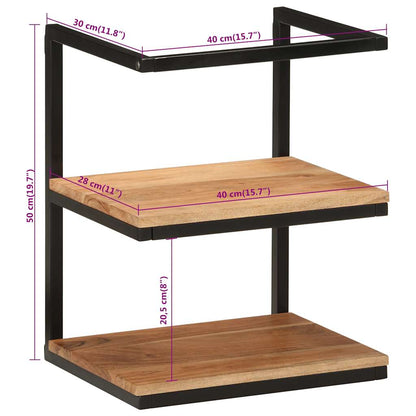 Mensola da Parete 40x30x50 cm Legno Massello di Acacia e Ferro | homemem39
