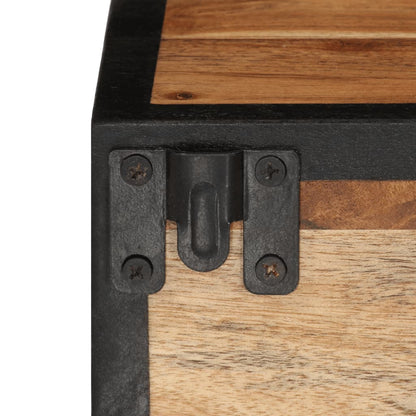 Comodino a Parete 35x35x20 cm in Legno Massello di Acacia