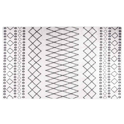 Tappeto Lavabile Nero e Bianco 120x170 cm Antiscivolo