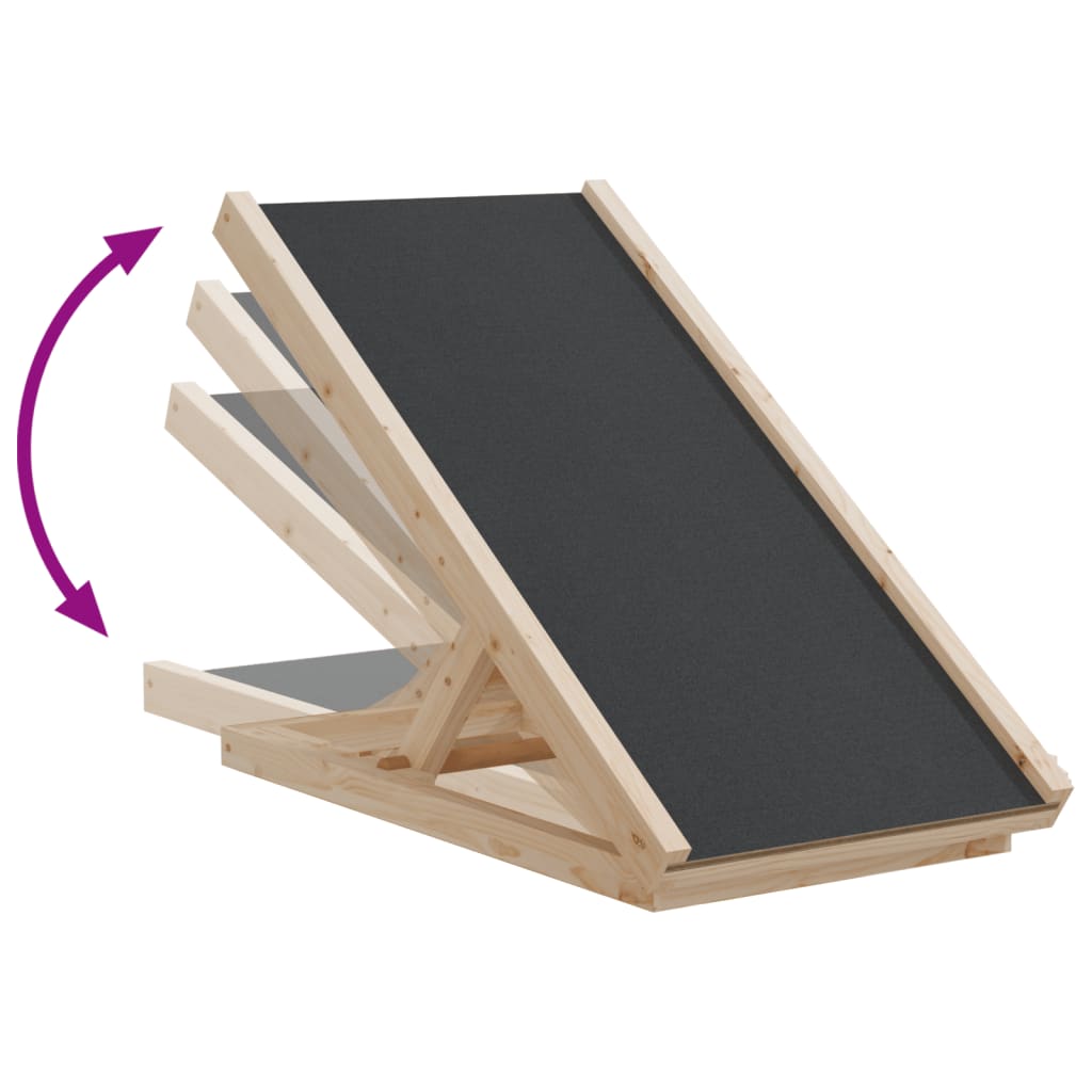 Rampa per Cani Grigia 70x35 cm in Legno Massello di Abete | homemem39