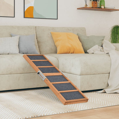 Rampa per Cani Grigia 120x30 cm in Legno Massello di Abete | homemem39