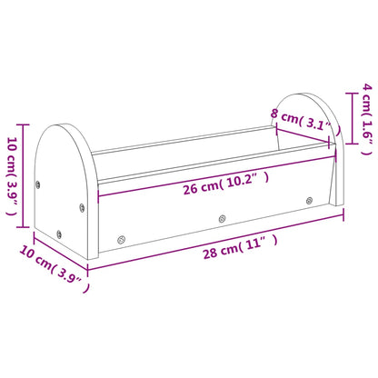 Mangiatoia per Conigli 28x10x10 cm in Legno Massello di Abete | homemem39