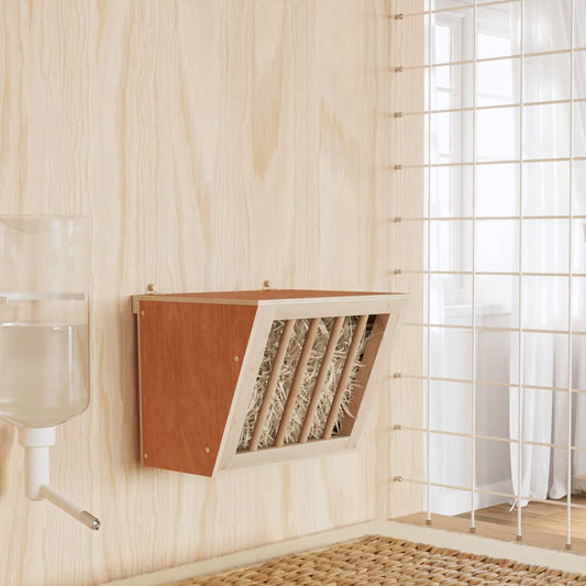 Mangiatoia per Conigli 25x18,5x20,5 cm Legno Massello di Abete - homemem39