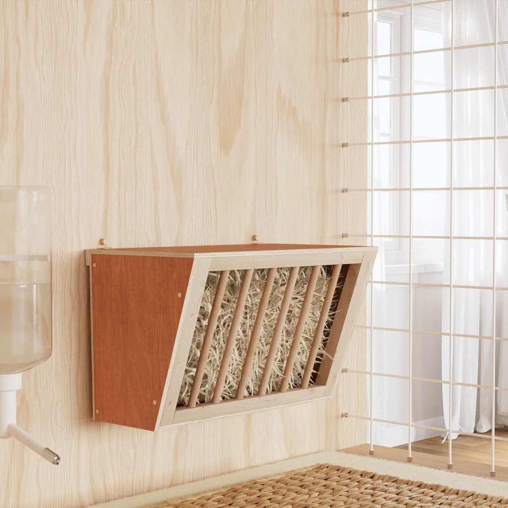 Mangiatoia per Conigli 37x18,5x23 cm in Legno Massello di Abete | homemem39