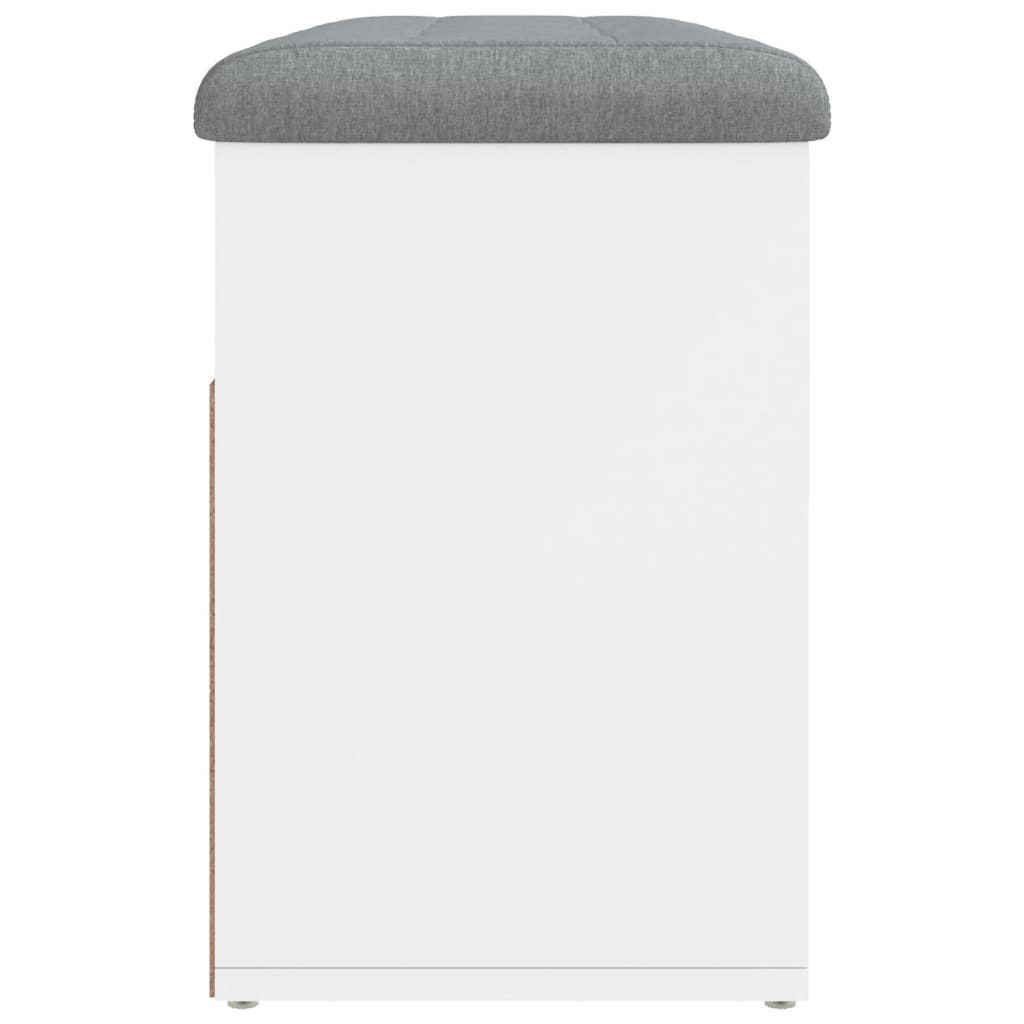 Panca Scarpiera Bianca 82x32x45,5 cm in Legno Massello | homemem39