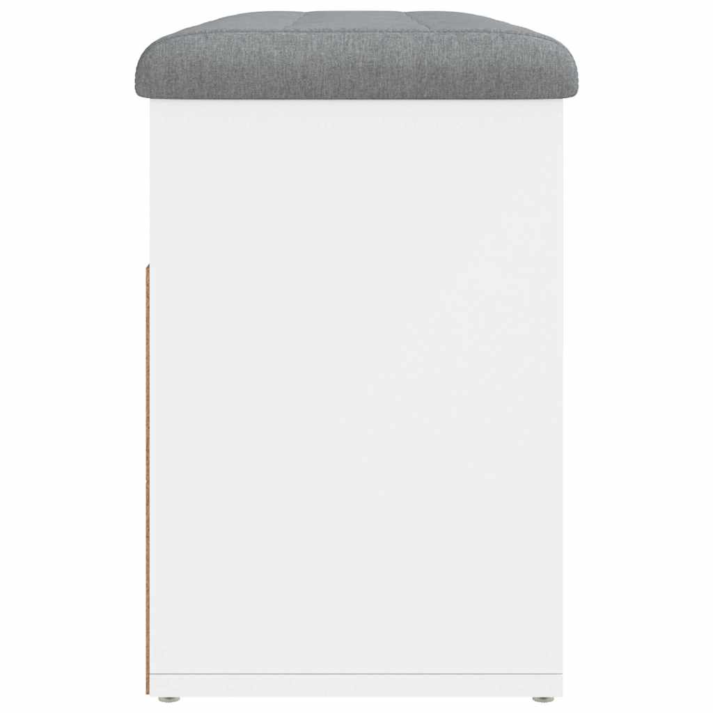 Panca Scarpiera Bianca 82x32x45,5 cm in Legno Massello