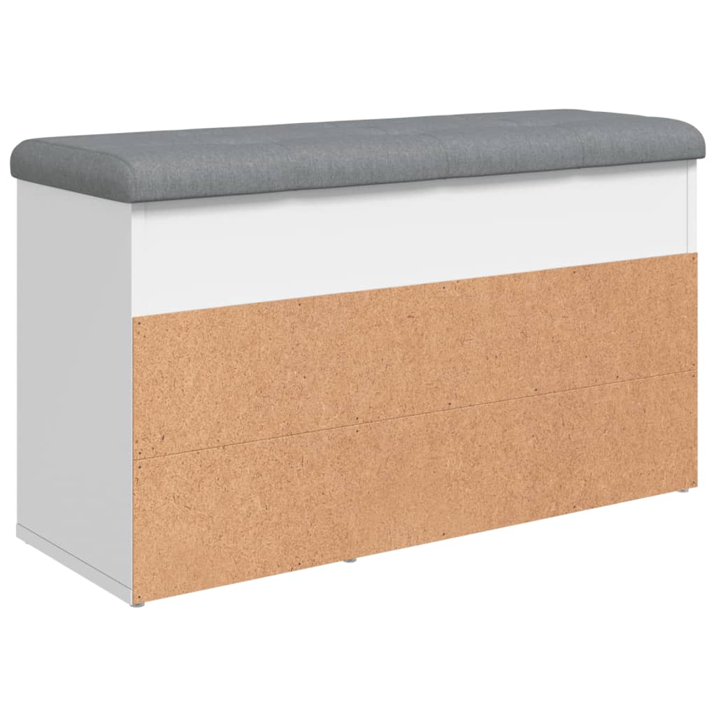 Panca Scarpiera Bianca 82x32x45,5 cm in Legno Massello | homemem39