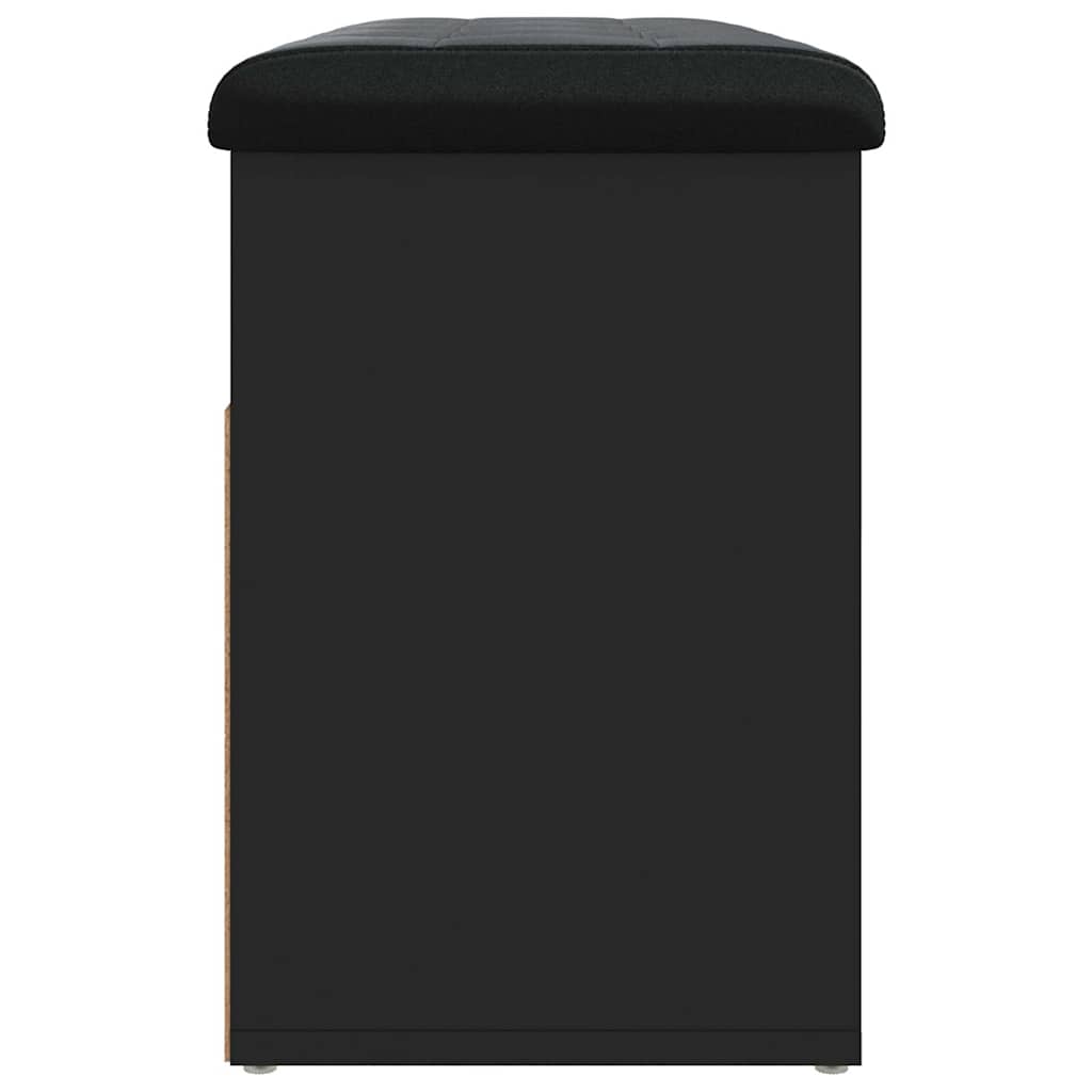 Panca Porta Scarpe Nera 82x32x45,5 cm in Legno Multistrato | homemem39