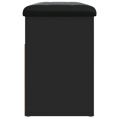 Panca Porta Scarpe Nera 82x32x45,5 cm in Legno Multistrato | homemem39
