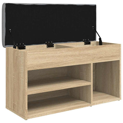 Panca Porta Scarpe Rovere Sonoma 82x32x45,5cm Legno Multistrato | homemem39