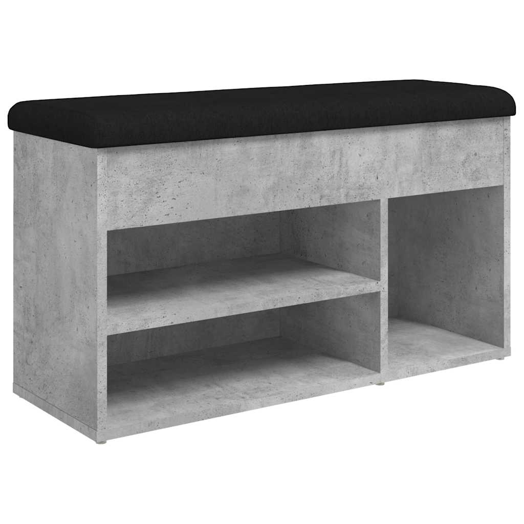 Panca per Scarpe Grigio Cemento 82x32x45,5cm Legno Multistrato | homemem39