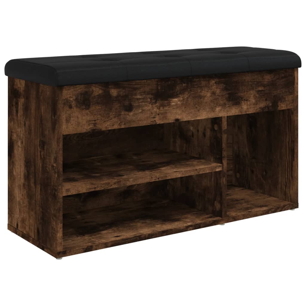Panca Porta Scarpe Rovere Fumo 82x32x45,5 cm Legno Multistrato | homemem39