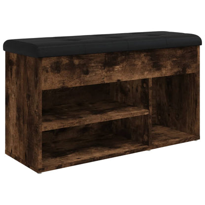 Panca Porta Scarpe Rovere Fumo 82x32x45,5 cm Legno Multistrato | homemem39