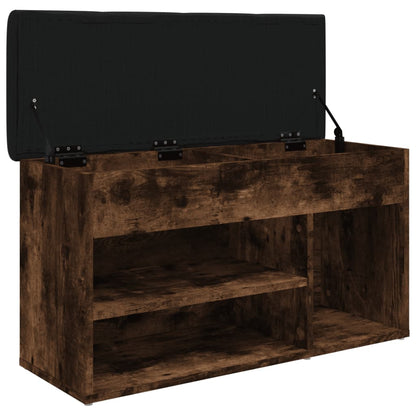 Panca Porta Scarpe Rovere Fumo 82x32x45,5 cm Legno Multistrato | homemem39