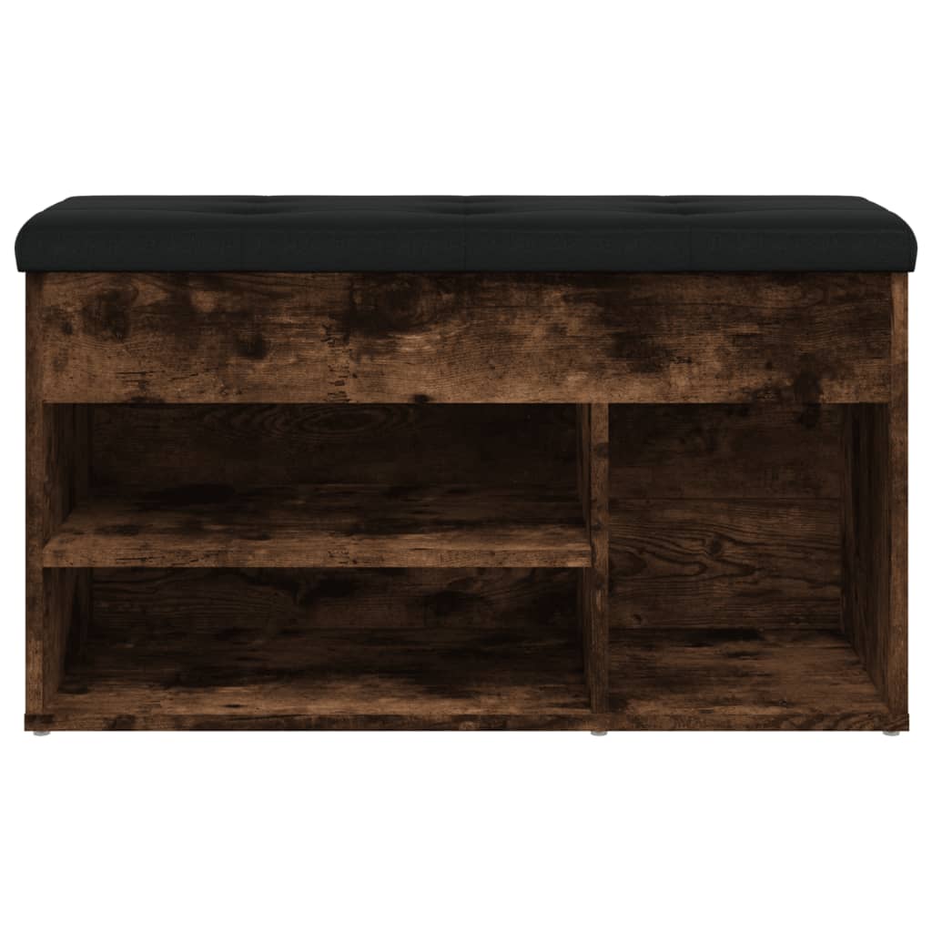 Panca Porta Scarpe Rovere Fumo 82x32x45,5 cm Legno Multistrato | homemem39