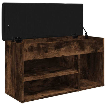 Panca Porta Scarpe Rovere Fumo 82x32x45,5 cm Legno Multistrato
