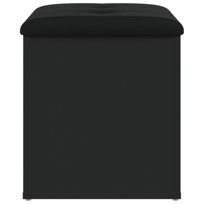 Panca Portaoggetti Nera 42x42x45 cm in Legno Multistrato - homemem39