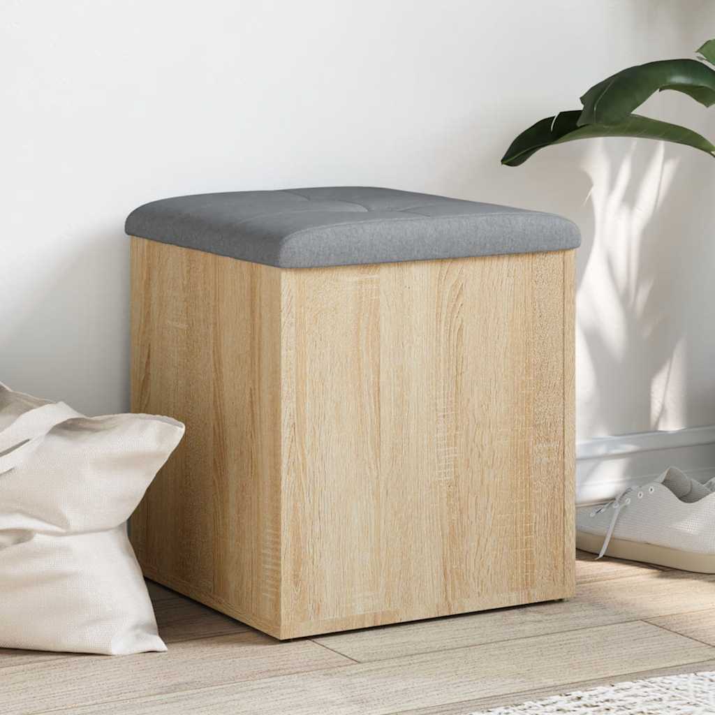 Panca Contenitore Rovere Sonoma 42x42x45 cm Legno Agglomerato | homemem39