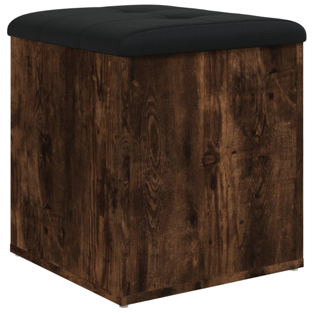 Panca Portaoggetti Rovere Fumo 42x42x45 cm Legno Multistrato | homemem39
