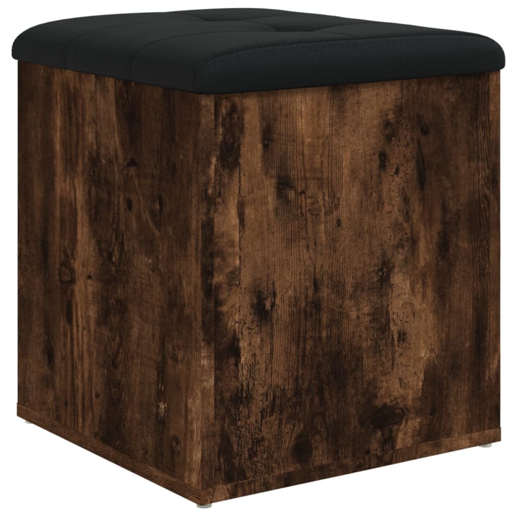 Panca Portaoggetti Rovere Fumo 42x42x45 cm Legno Multistrato | homemem39