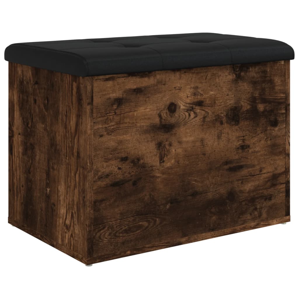 Panca Portaoggetti Rovere Fumo 62x42x45 cm Legno Multistrato | homemem39