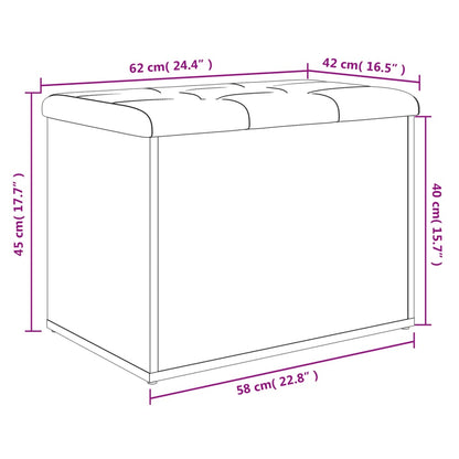 Panca Portaoggetti Rovere Fumo 62x42x45 cm Legno Multistrato | homemem39