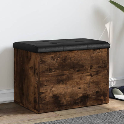 Panca Portaoggetti Rovere Fumo 62x42x45 cm Legno Multistrato | homemem39