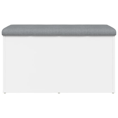 Panca contenitore bianca 82x42x45 cm in legno ingegnerizzato | homemem39