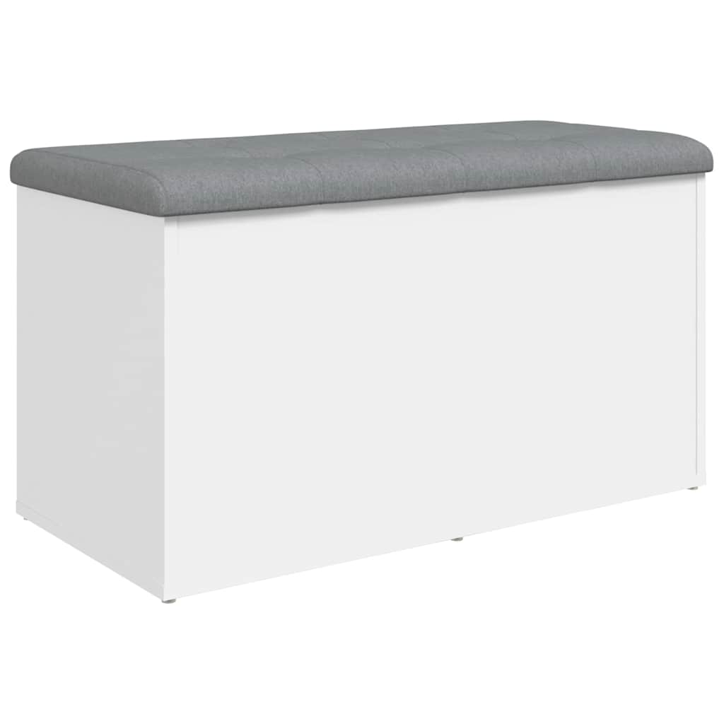 Panca contenitore bianca 82x42x45 cm in legno ingegnerizzato