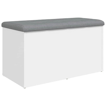 Panca contenitore bianca 82x42x45 cm in legno ingegnerizzato