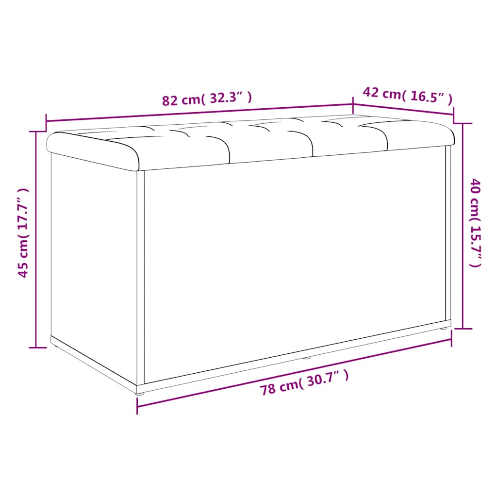 Panca contenitore bianca 82x42x45 cm in legno ingegnerizzato