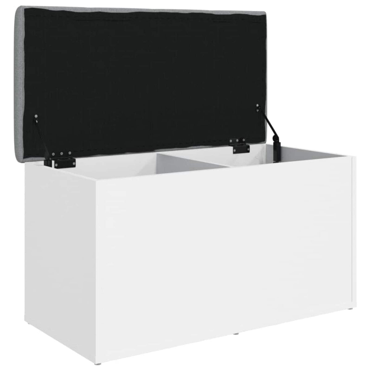 Panca contenitore bianca 82x42x45 cm in legno ingegnerizzato