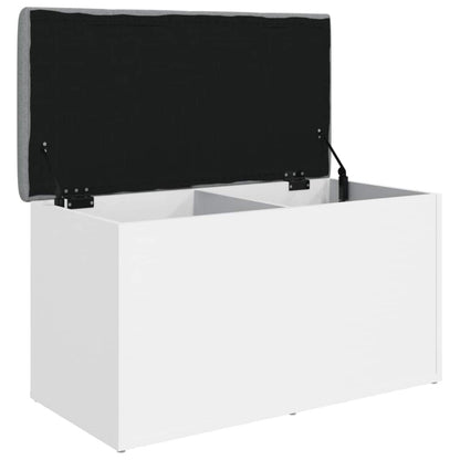 Panca contenitore bianca 82x42x45 cm in legno ingegnerizzato
