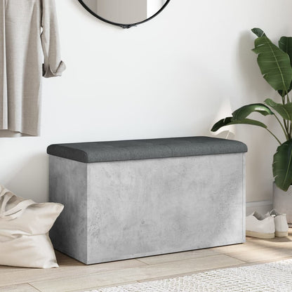 Panca Portaoggetti Grigio Cemento 82x42x45 cm Legno Multistrato | homemem39