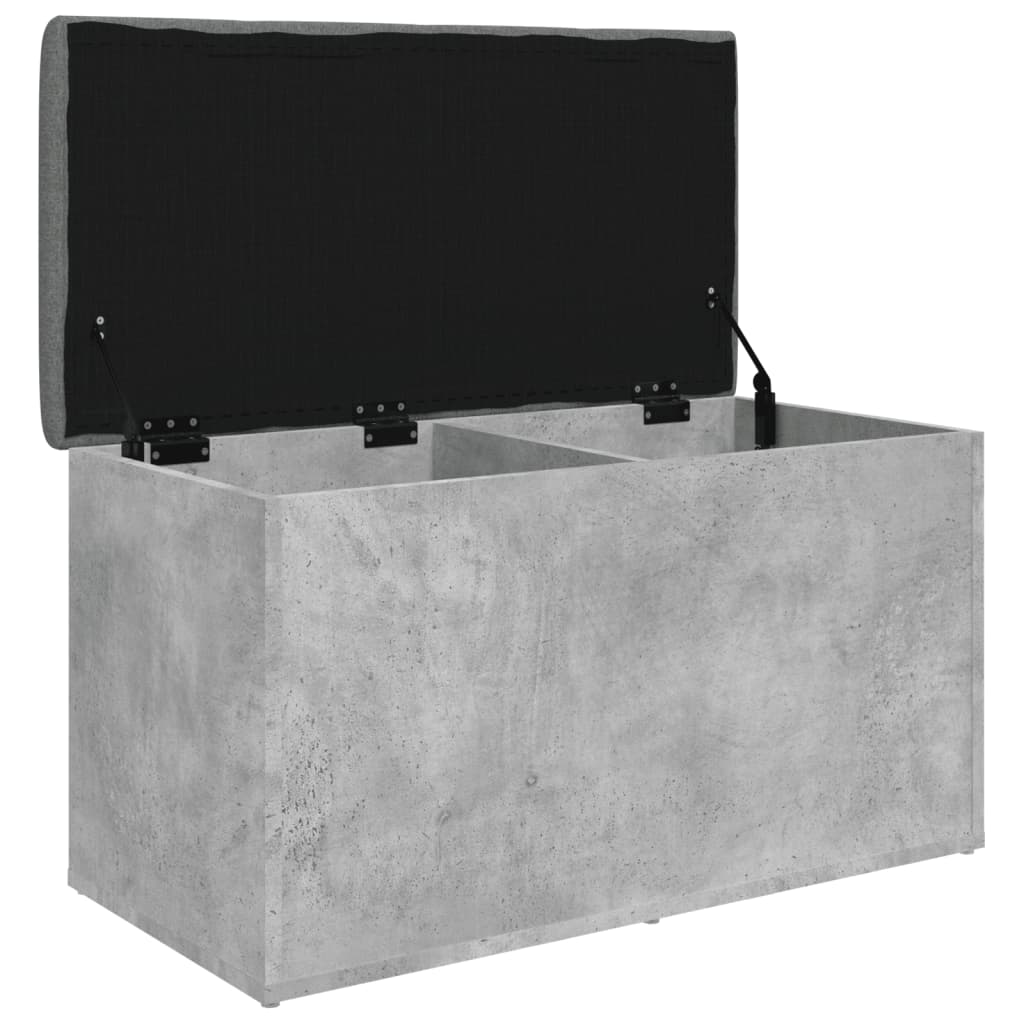 Panca Portaoggetti Grigio Cemento 82x42x45 cm Legno Multistrato | homemem39