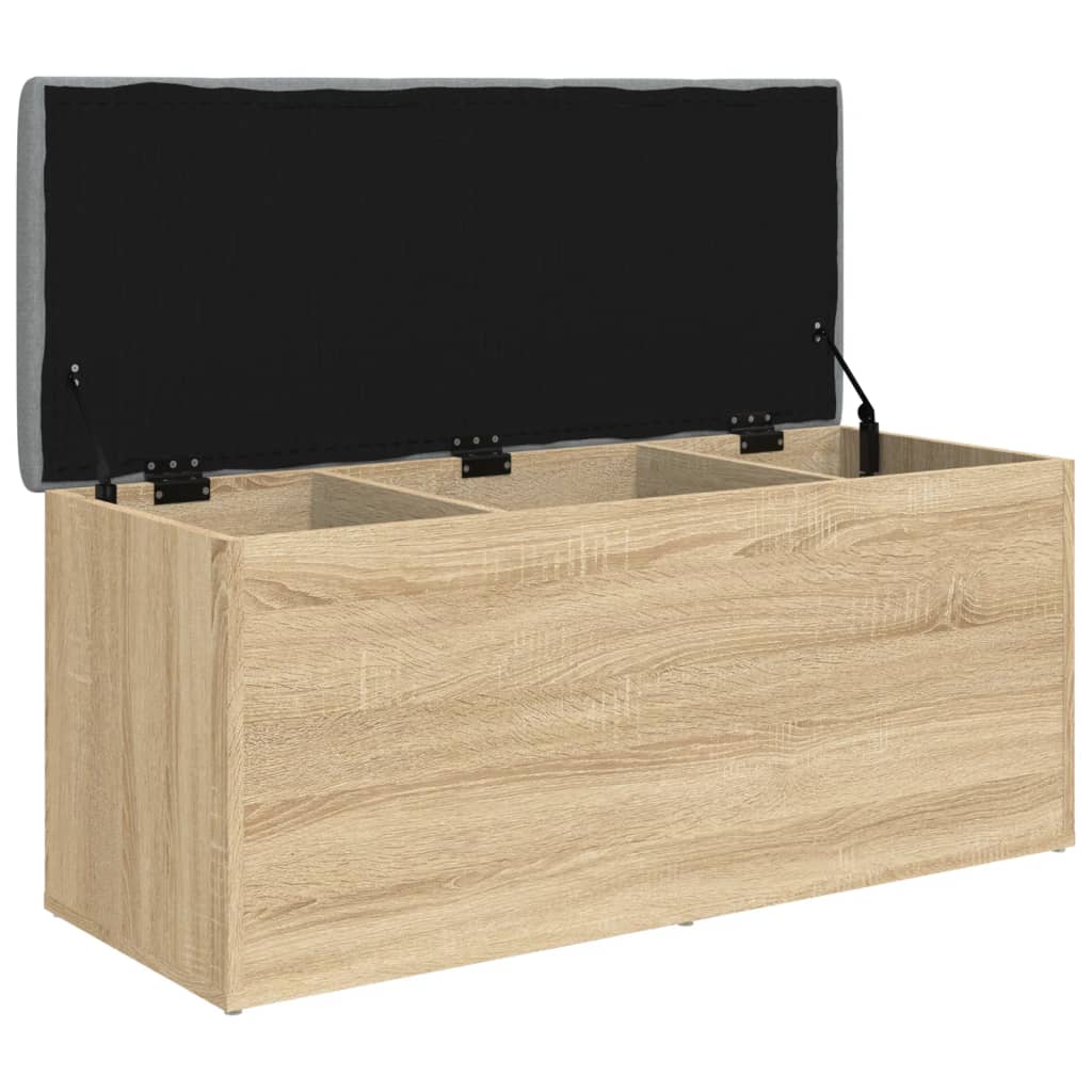 Panca contenitore in rovere Sonoma 102x42x45 cm in legno ingegnerizzato | homemem39