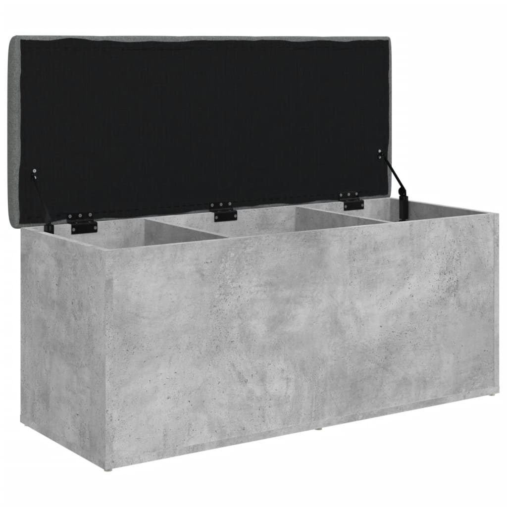 Panca Portaoggetti Grigio Cemento 102x42x45cm Legno Multistrato | homemem39
