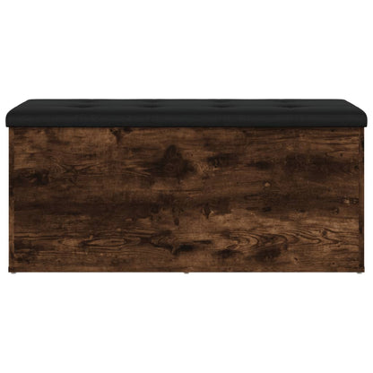 Panca Portaoggetti Rovere Fumo 102x42x45 cm Legno Multistrato