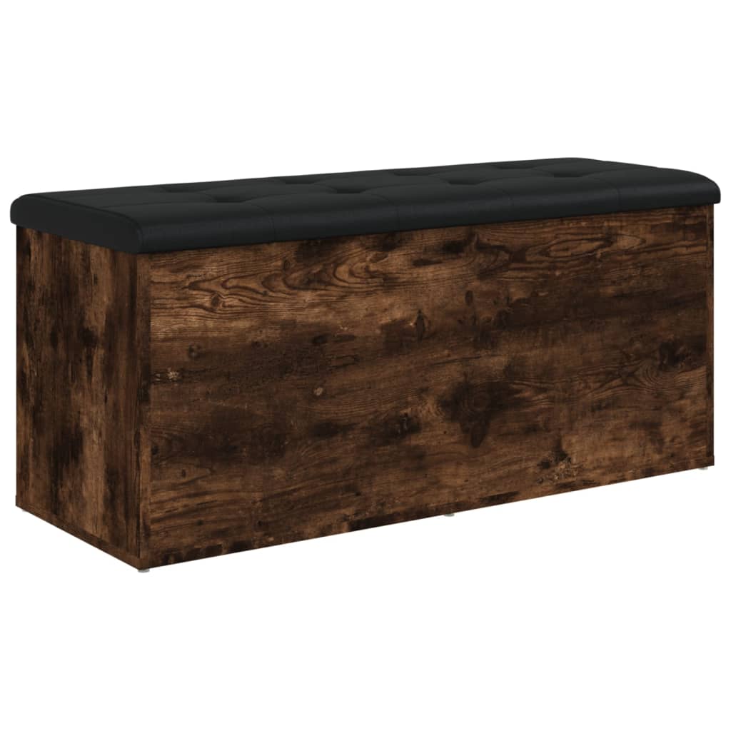 Panca Portaoggetti Rovere Fumo 102x42x45 cm Legno Multistrato | homemem39
