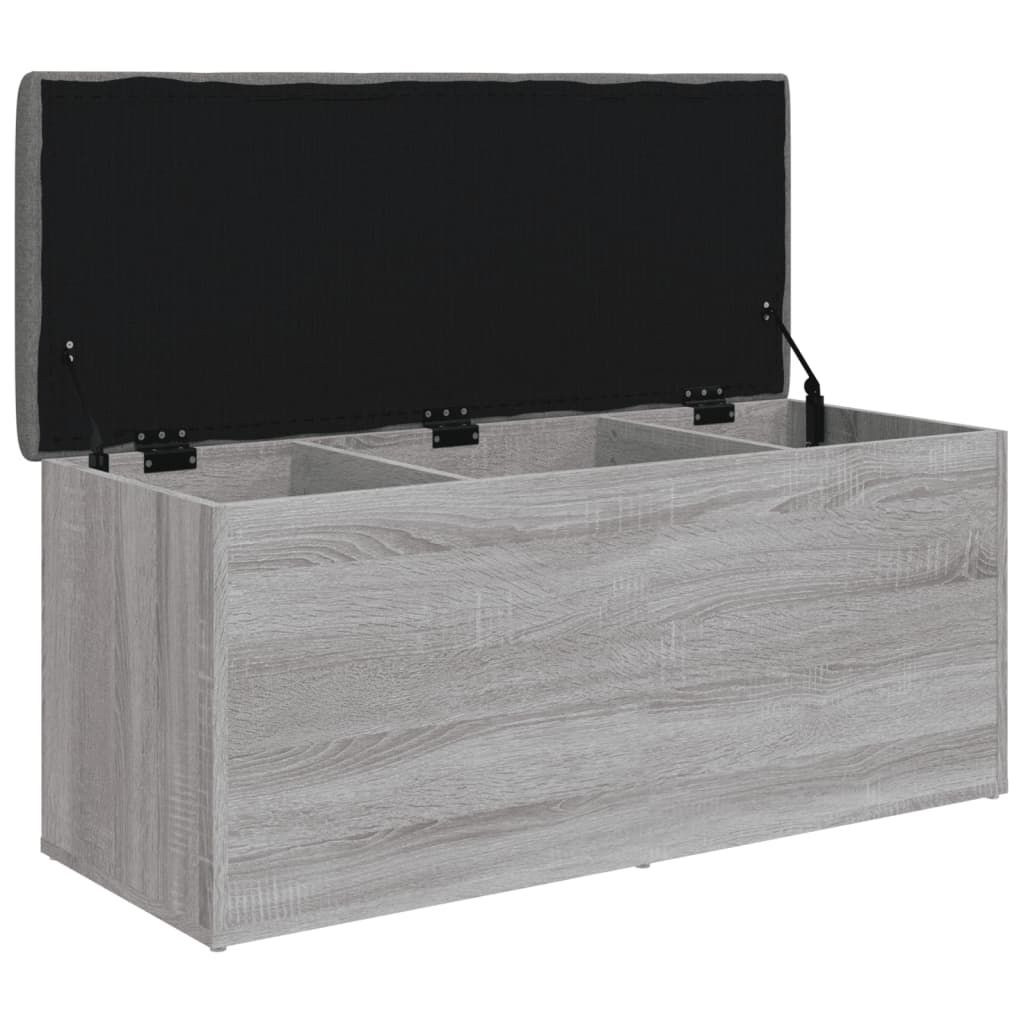 Panca Portaoggetti Grigio Sonoma 102x42x45 cm Legno Multistrato | homemem39