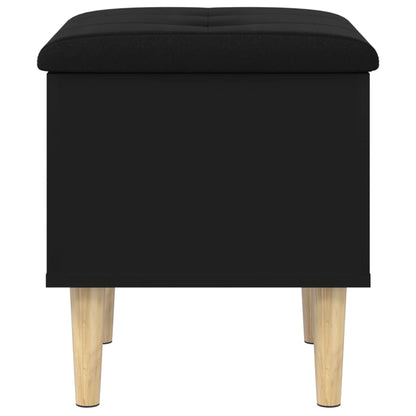 Panca Portaoggetti Nera 42x42x46 cm in Legno Multistrato - homemem39