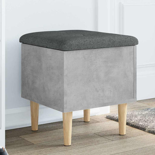 Panca Portaoggetti Grigio Cemento 42x42x46 cm Legno Multistrato | homemem39